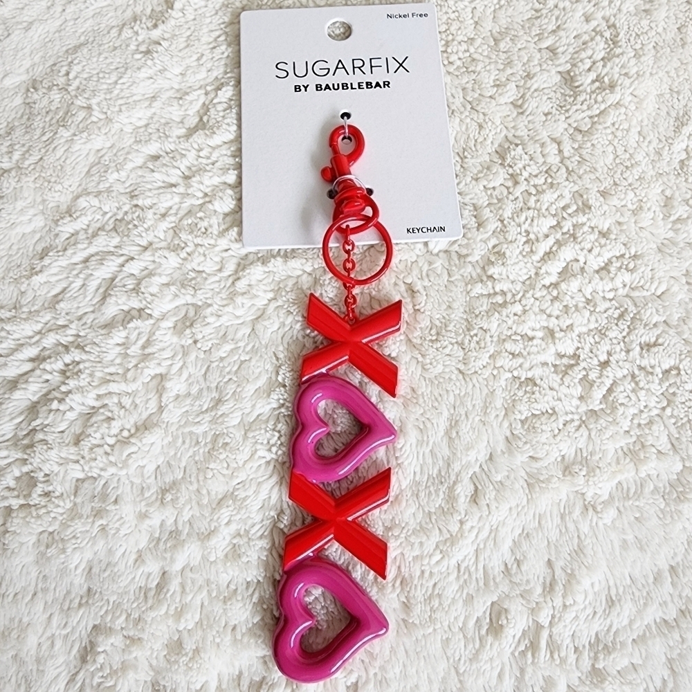New SUGARFIX by BaubleBar red & pink  Kisses and Hugs XOXO Keychain